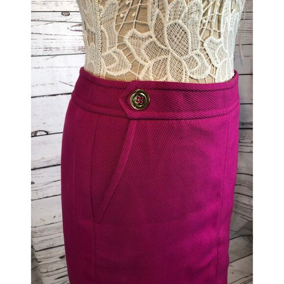 NWT Talbots hot pink gold button pencil skirt size 6 p - Picture 3 of 11